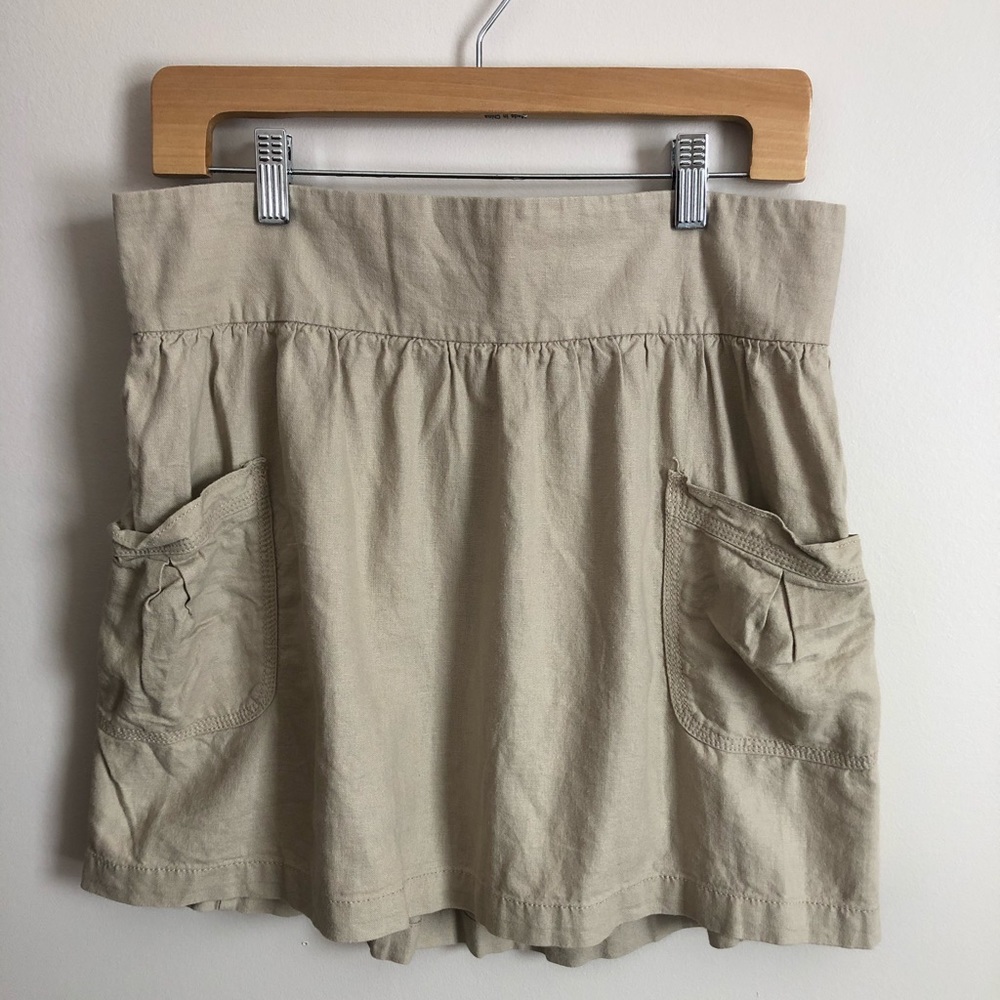 Khaki Linen Skirt